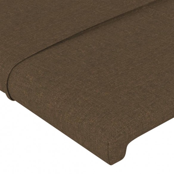 Tête de lit avec oreilles Marron Foncé 93x16x78/88 cm Tissu