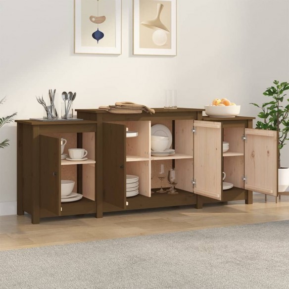 Buffet Marron miel 164x37x68 cm Bois massif de pin