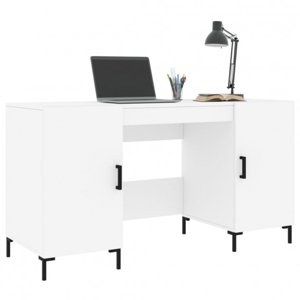 Bureau blanc 140x50x75 cm bois d'ingénierie