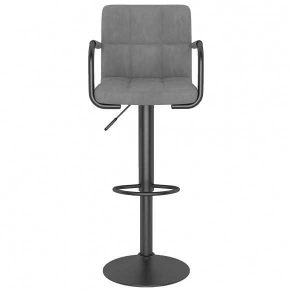 Tabourets de bar lot de 2 gris clair velours