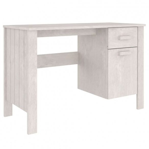 Bureau HAMAR Blanc 113x50x75 cm Bois massif de pin