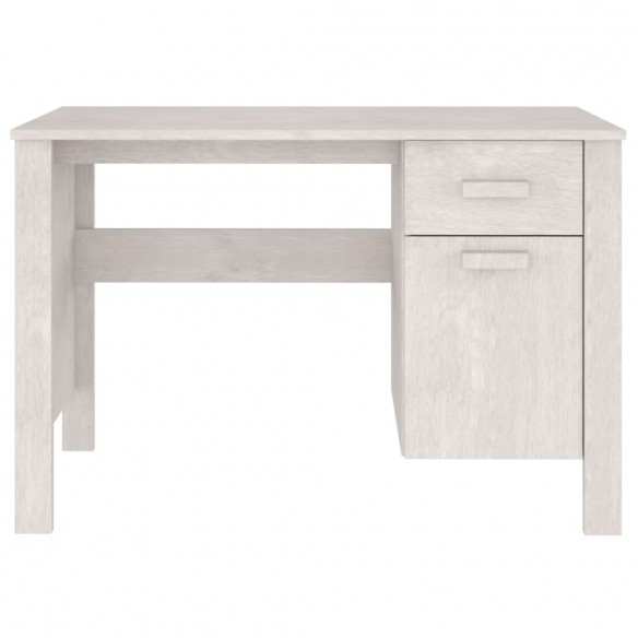 Bureau HAMAR Blanc 113x50x75 cm Bois massif de pin