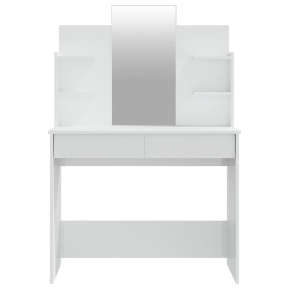 Ensemble de coiffeuse Blanc brillant 96x40x142 cm