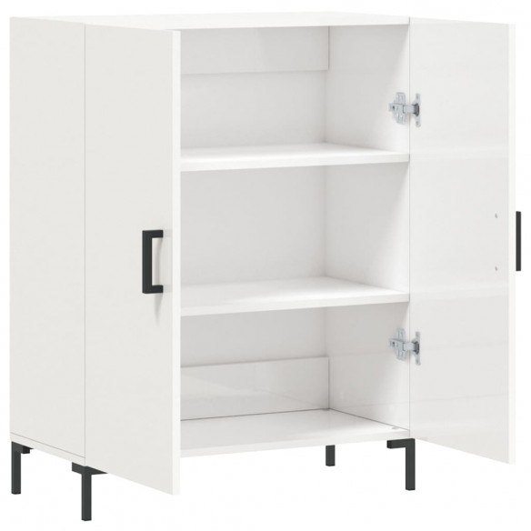 Buffet Blanc brillant 69,5x34x90 cm Bois d'ingénierie