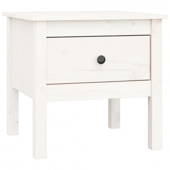 Table d'appoint Blanc 50x50x49 cm Bois massif de pin