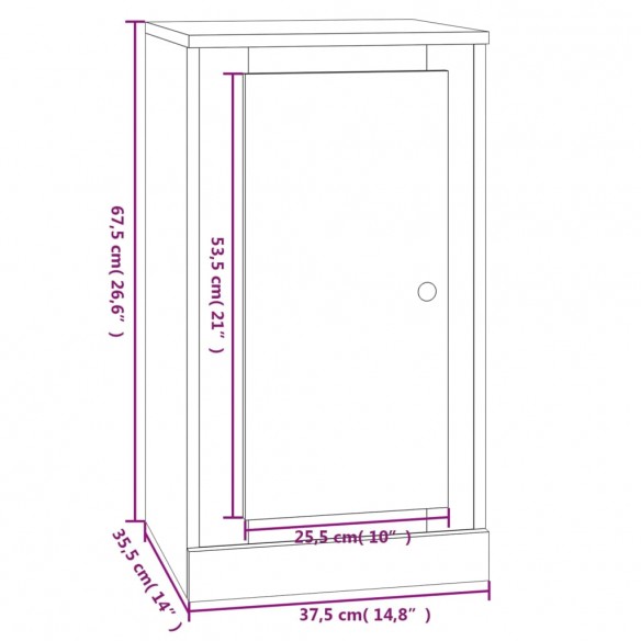 Buffet sonoma gris 37,5x35,5x67,5 cm bois d'ingénierie