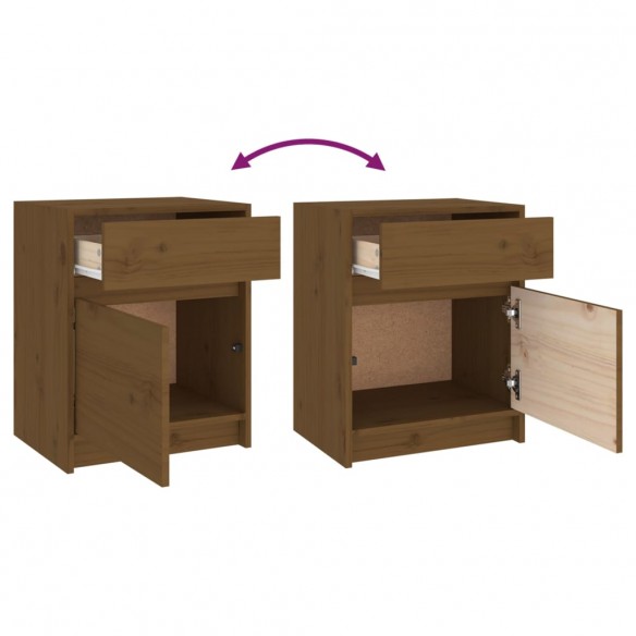 Tables de chevet 2pcs Marron miel 40x31x50cm Bois de pin massif