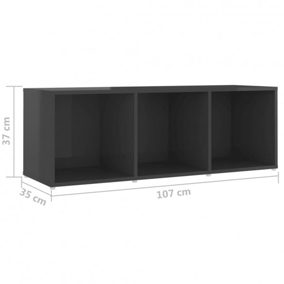 Ensemble de meubles TV 3 pcs Gris brillant Aggloméré