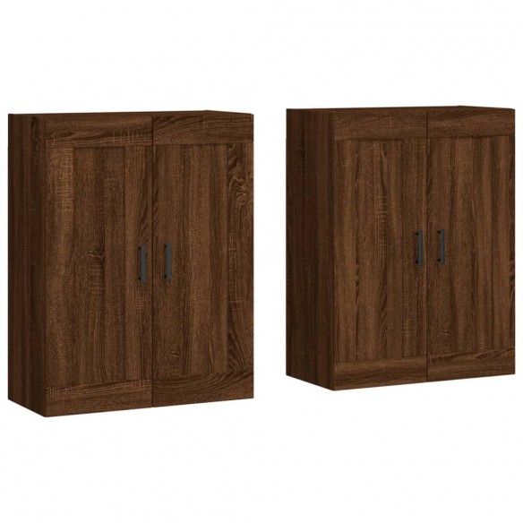 Armoires murales 2 pcs chêne marron bois d'ingénierie