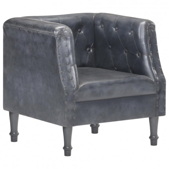 Fauteuil Gris Cuir véritable