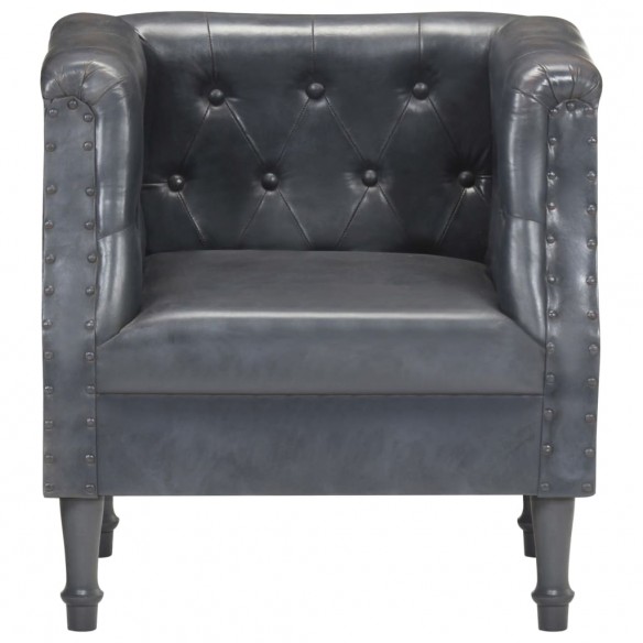 Fauteuil Gris Cuir véritable