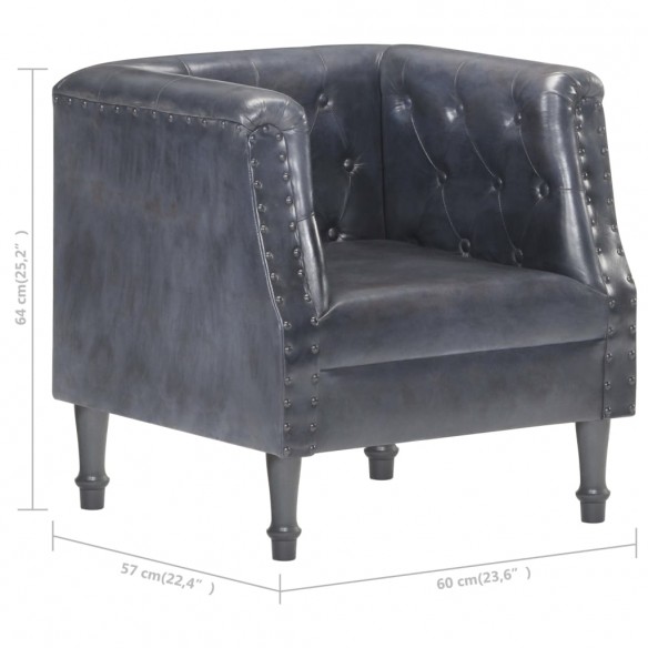 Fauteuil Gris Cuir véritable