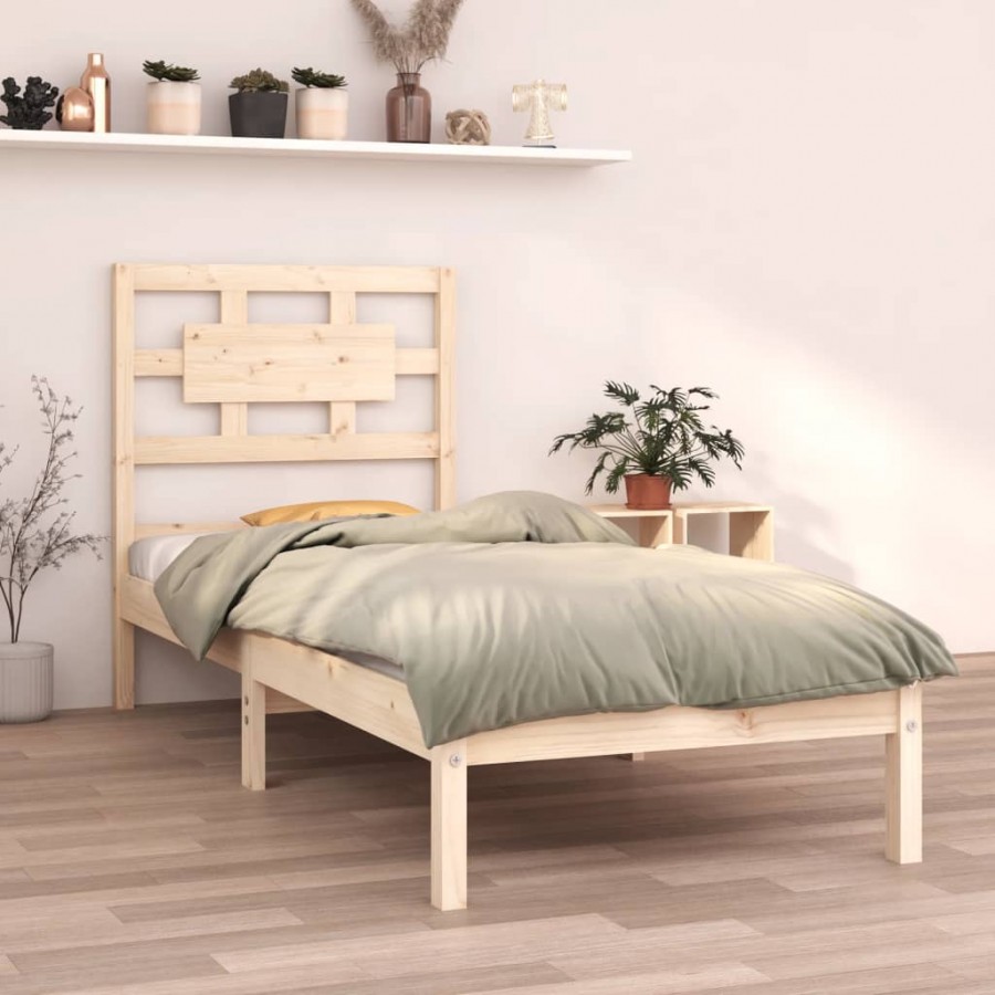 Cadre de lit bois massif 75x190 cm petit simple