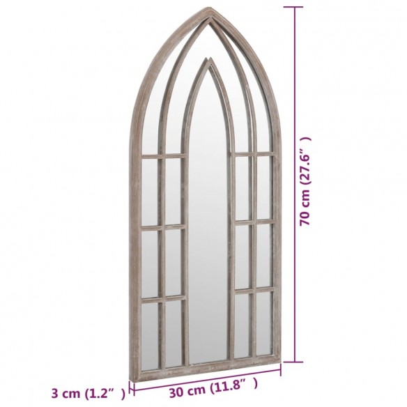 Miroir de jardin Sable 70x30 cm Fer pour utilisation extérieure