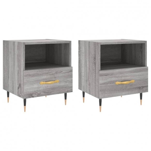 Tables de chevet 2 pcs sonoma gris 40x35x47,5 cm