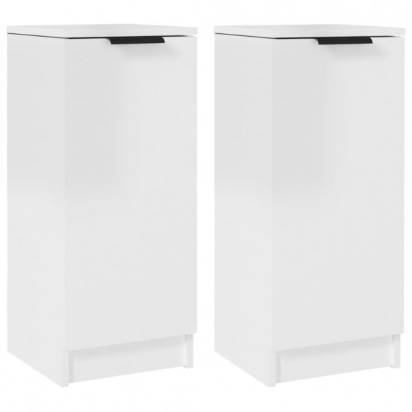 Buffets 2 pcs Blanc brillant 30x30x70 cm Bois d'ingénierie