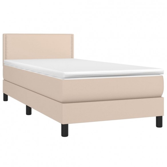 Cadre de lit avec matelas LED Cappuccino 100x200 cm