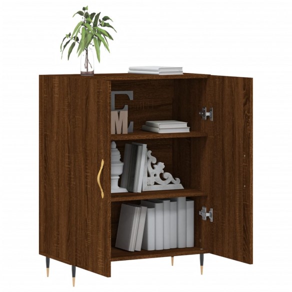 Buffet chêne marron 69,5x34x90 cm bois d'ingénierie