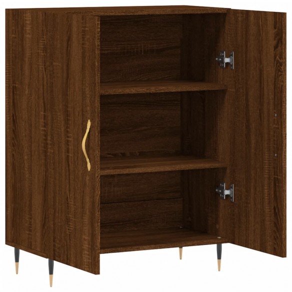 Buffet chêne marron 69,5x34x90 cm bois d'ingénierie