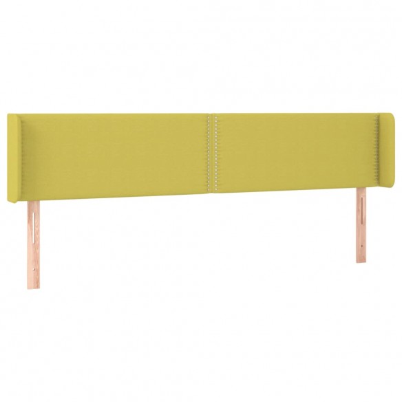 Tête de lit avec oreilles Vert 183x16x78/88 cm Tissu