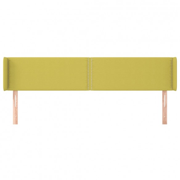 Tête de lit avec oreilles Vert 183x16x78/88 cm Tissu