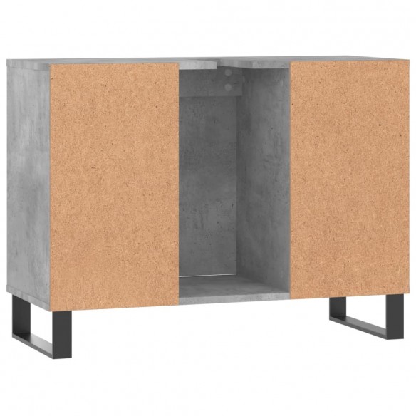 Armoire salle de bain gris béton 80x33x60cm bois d'ingénierie