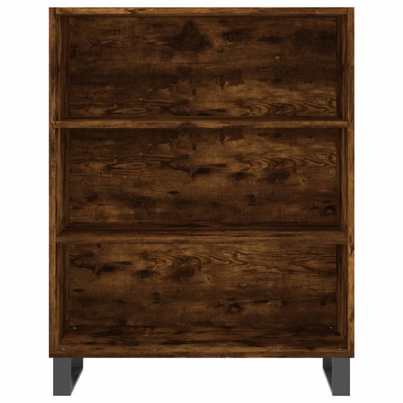 Buffet haut Chêne fumé 69,5x34x180 cm Bois d'ingénierie