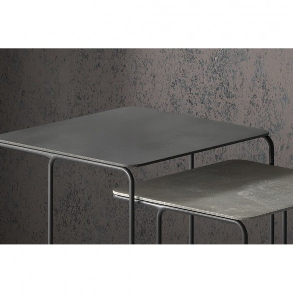 Rousseau Ensemble de tables d'appoint 2 pcs Ospera Métal Noir et gris