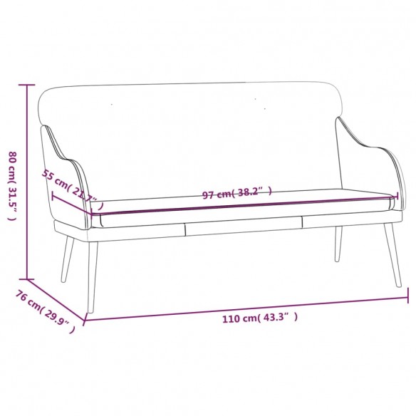 Banc Gris 110x76x80 cm Similicuir