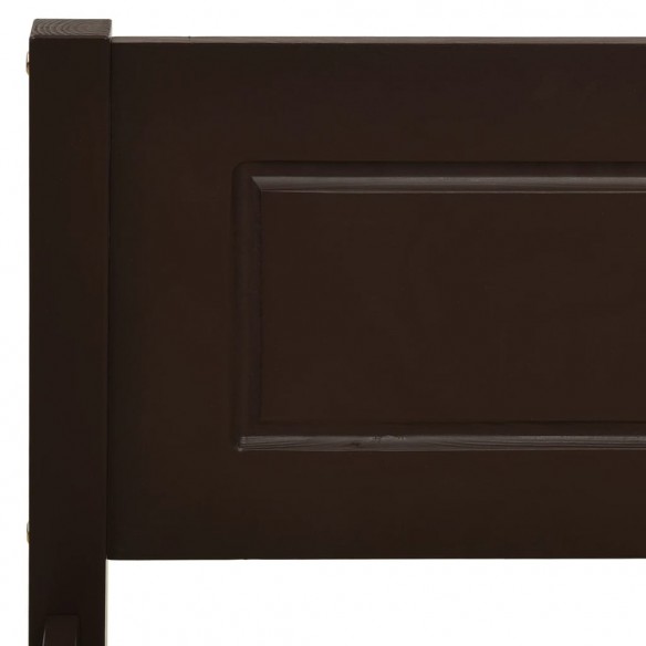 Cadre de lit Bois de pin massif Marron foncé 200x200 cm