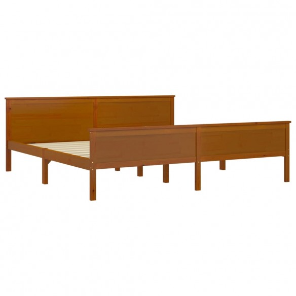 Cadre de lit Marron miel Bois de pin massif 200x200 cm