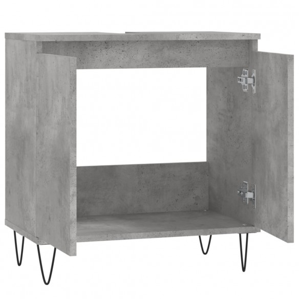 Armoire de bain gris béton 58x33x60 cm bois d'ingénierie