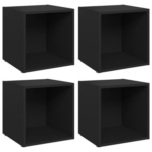 Meubles TV 4 pcs Noir 37x35x37 cm Aggloméré