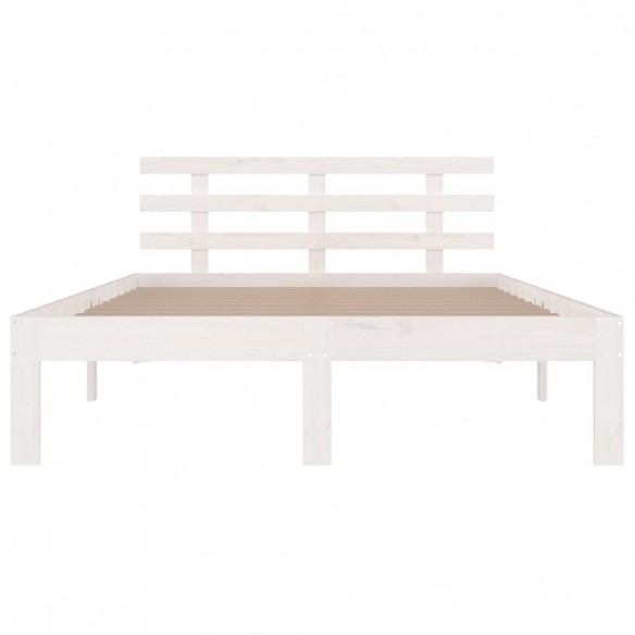 Cadre de lit Blanc Bois massif 120x190 cm Petit double