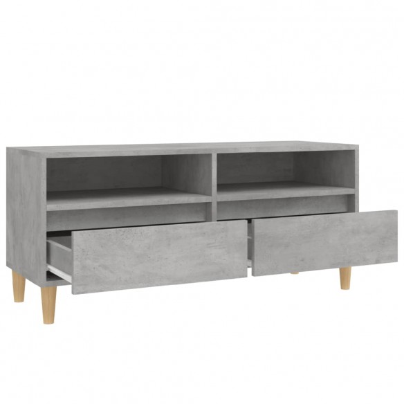 Meuble TV gris béton 100x34,5x44,5 cm bois d'ingénierie