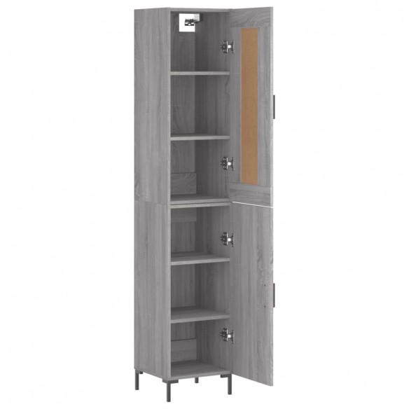 Buffet haut Sonoma gris 34,5x34x180 cm Bois d'ingénierie