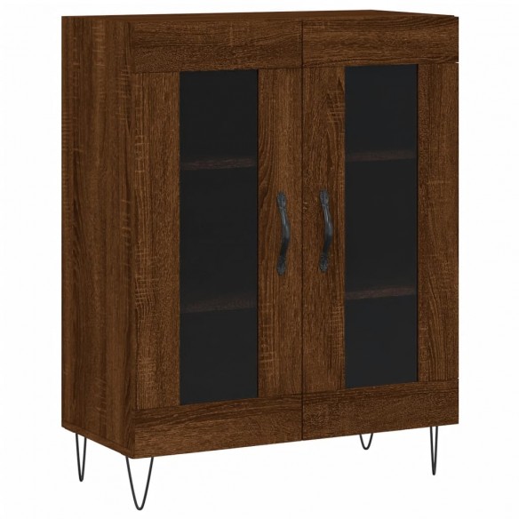 Buffet chêne marron 69,5x34x90 cm bois d'ingénierie