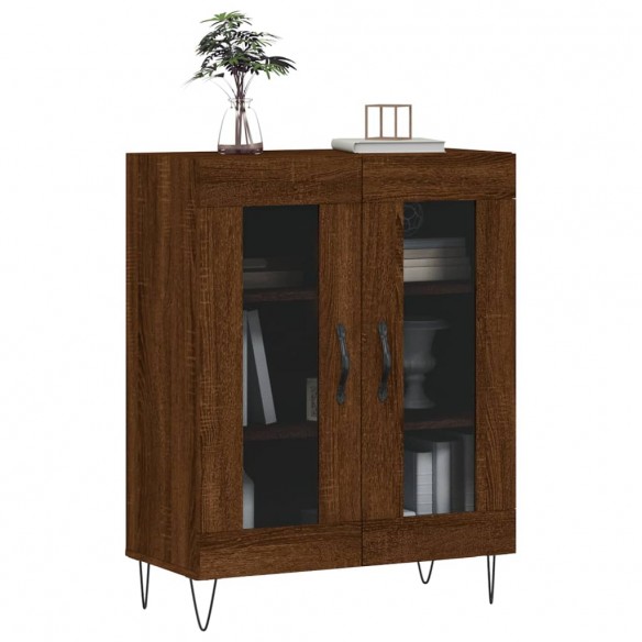 Buffet chêne marron 69,5x34x90 cm bois d'ingénierie