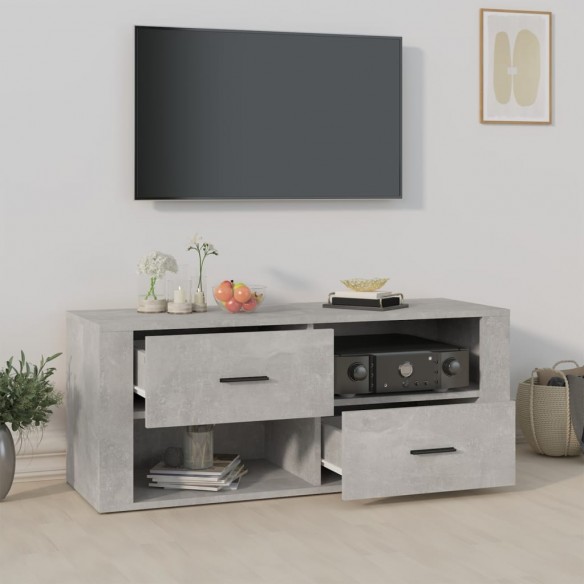 Meuble TV Gris béton 100x35x40 cm Bois d'ingénierie