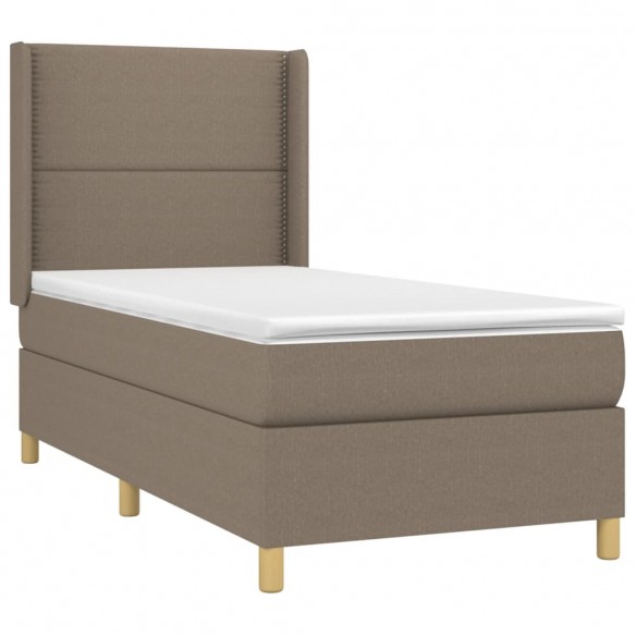 Cadre de lit matelas et LED Taupe 80x200cm Tissu