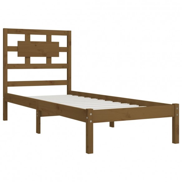 Cadre de lit Marron miel Bois de pin massif 100x200 cm