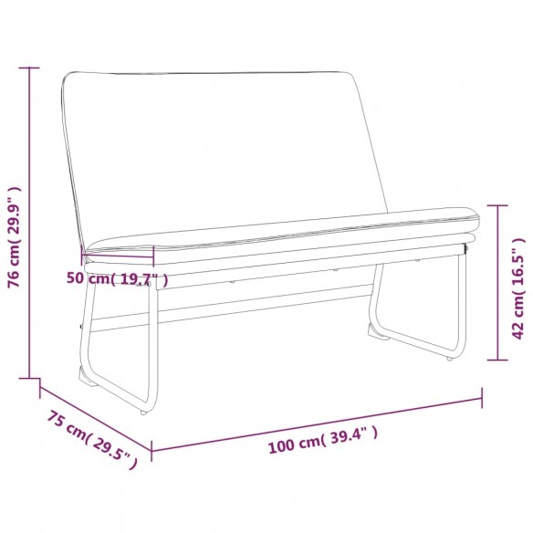 Banc Gris clair 100x75x76 cm Tissu