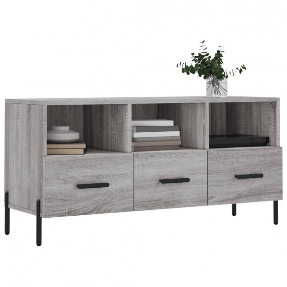 Meuble TV sonoma gris 102x36x50 cm bois d'ingénierie