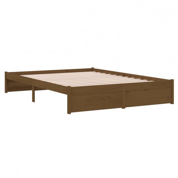 Cadre de lit Marron miel Bois massif 140x190 cm