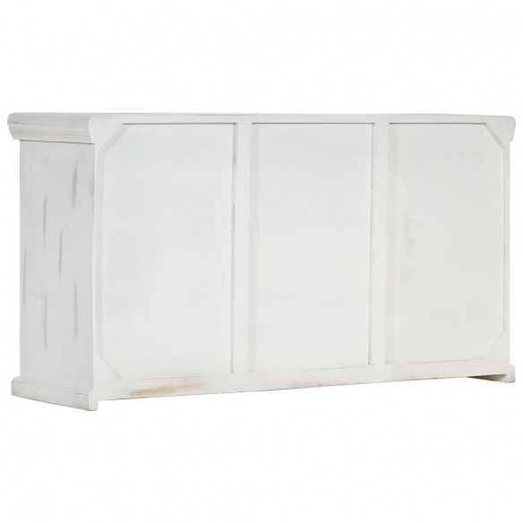 Buffet Blanc 140x40x74 cm Bois de manguier massif