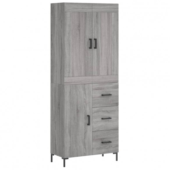 Buffet haut Sonoma gris 69,5x34x180 cm Bois d'ingénierie