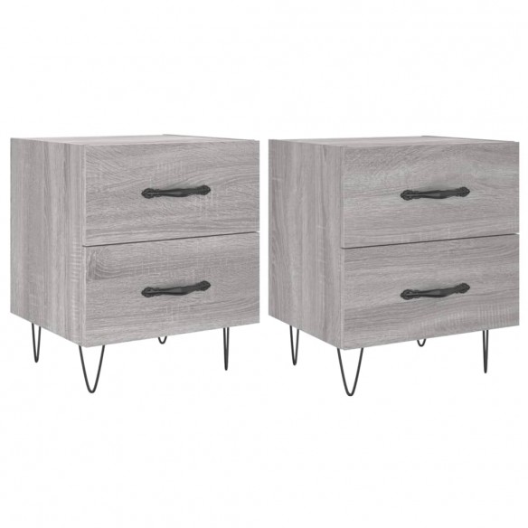 Tables de chevet 2 pcs sonoma gris 40x35x47,5 cm