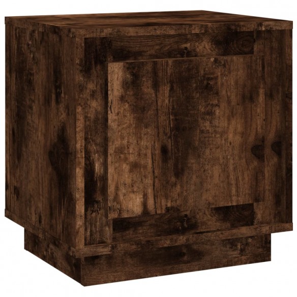 Table de chevet chêne fumé 44x35x45 cm bois d'ingénierie