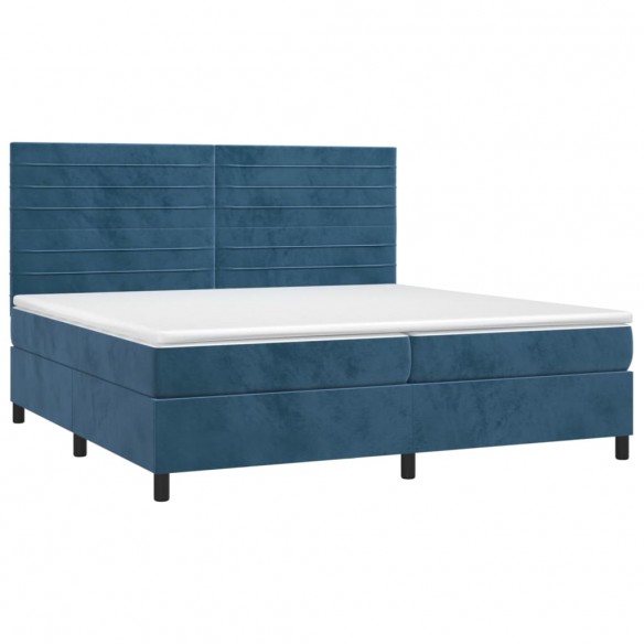 Cadre de lit avec matelas LED Bleu foncé 200x200 cm