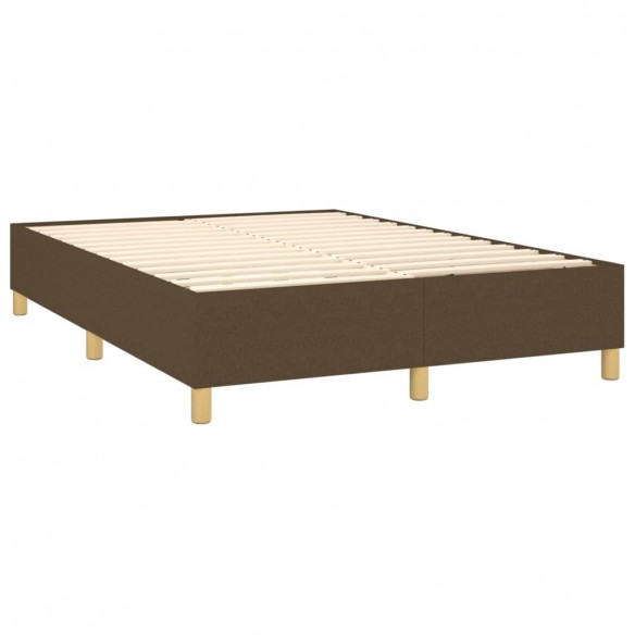 Cadre de lit avec matelas Marron foncé 140x190 cm